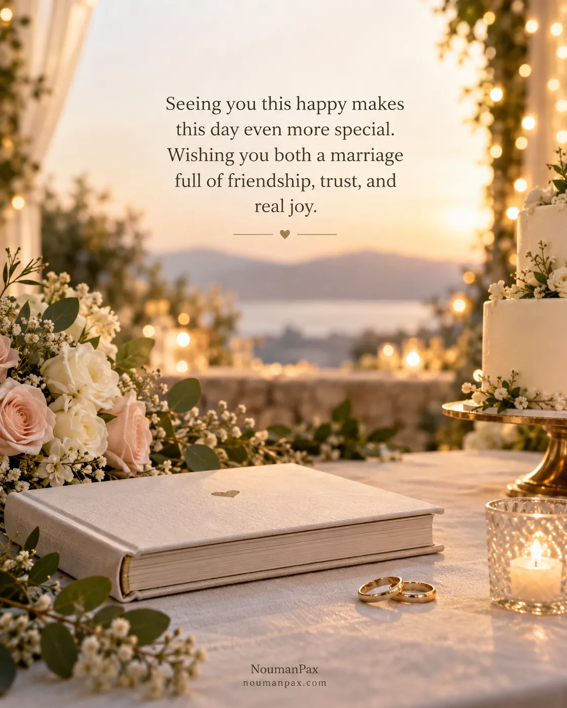Seeing you this happy makes this day even more special. Wishing you both a marriage full of friendship, trust, and real joy.