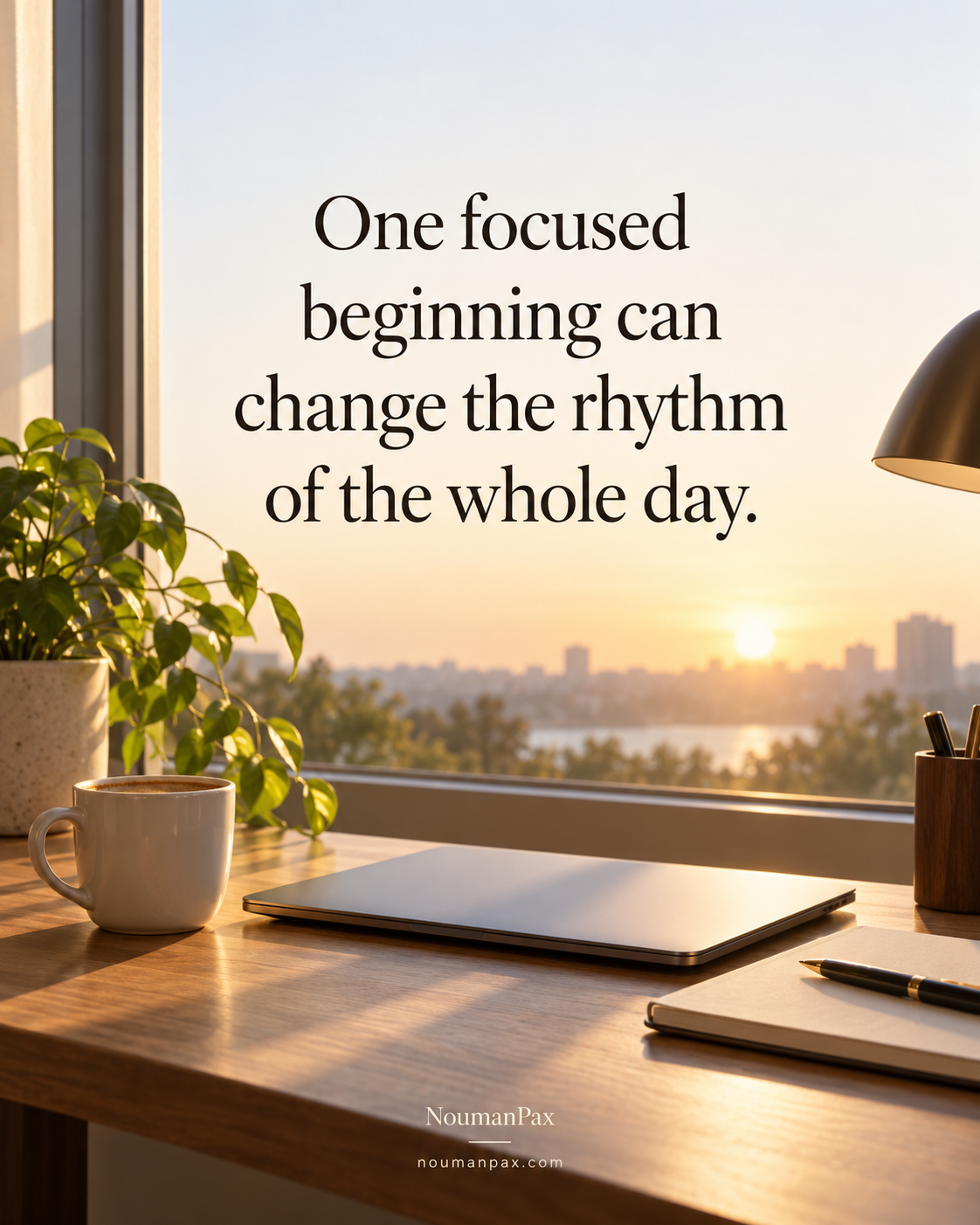 Positive quote — one focused beginning