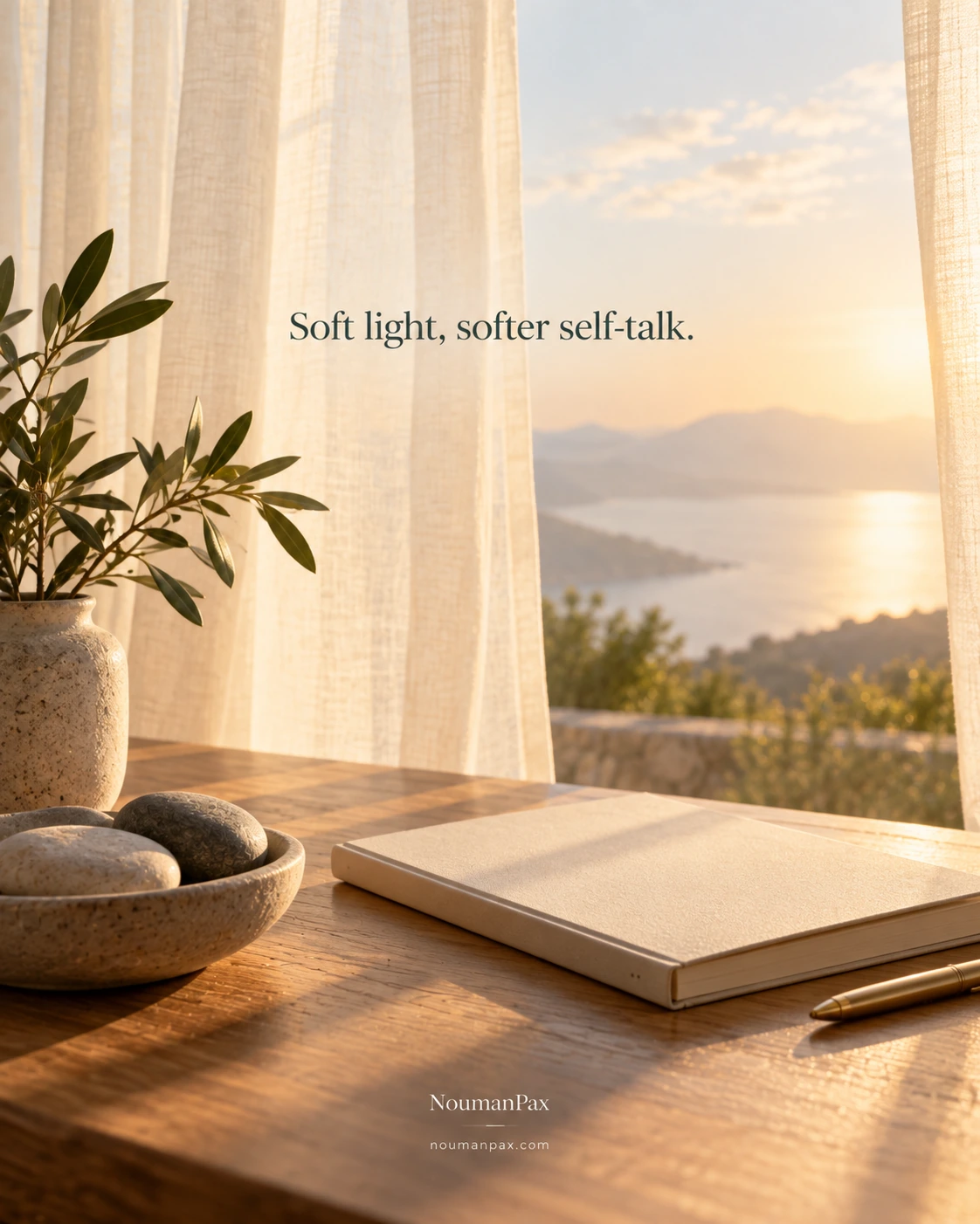 Soft light, softer self-talk.