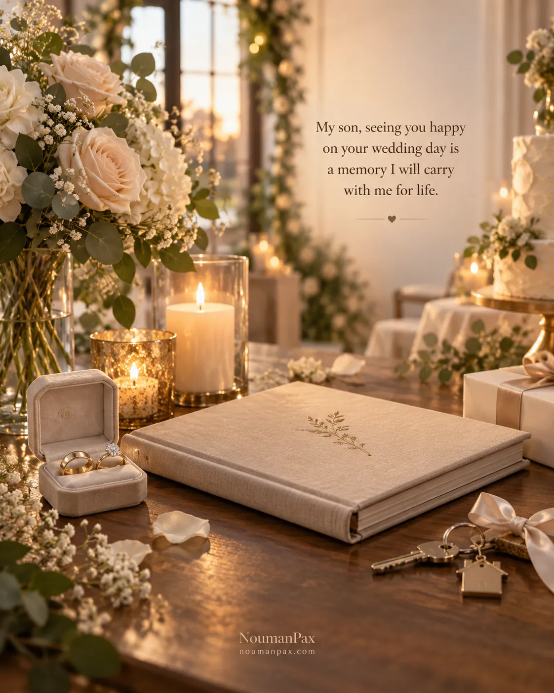 My son, seeing you happy on your wedding day is a memory I will carry with me for life.