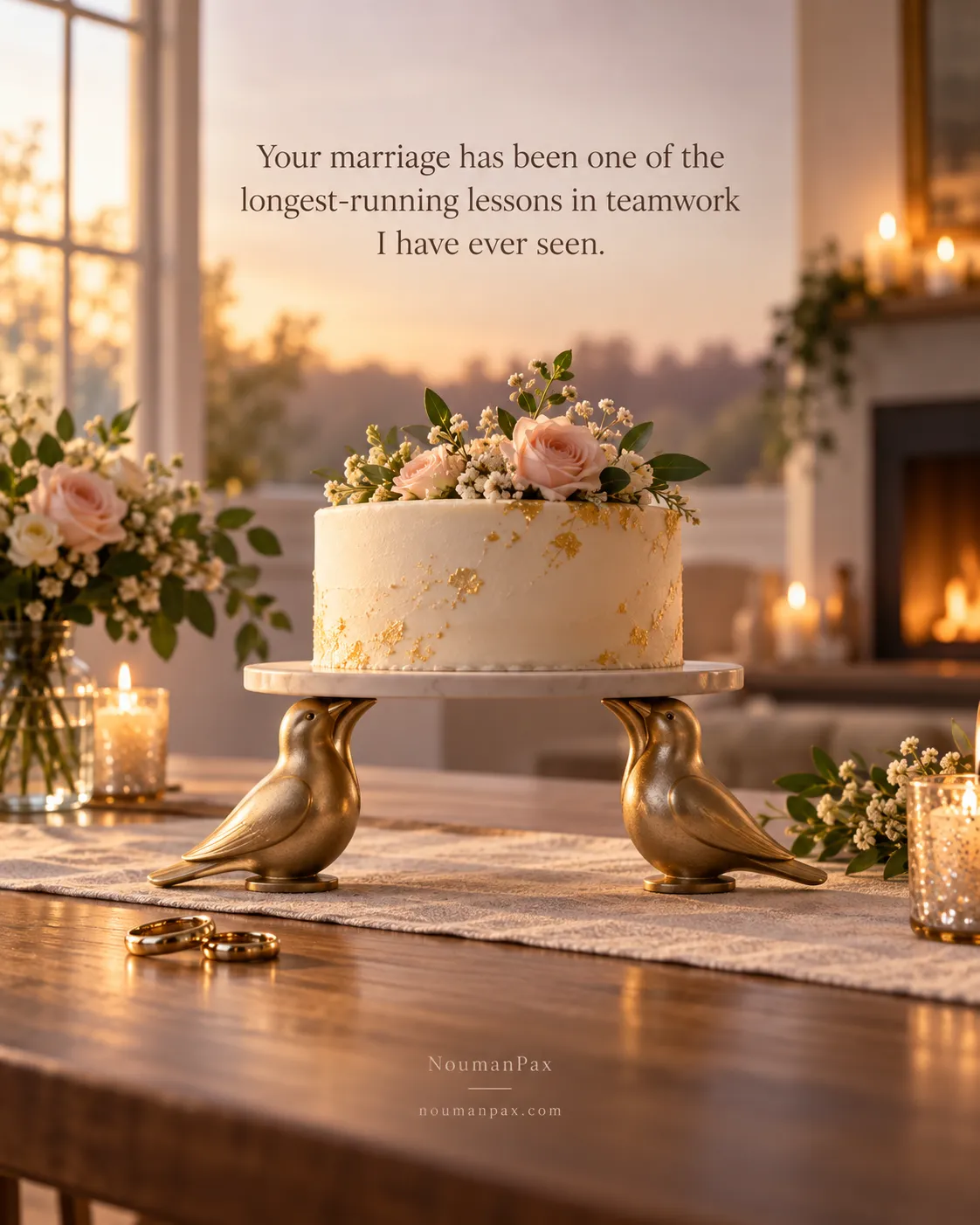 Your marriage has been one of the longest-running lessons in teamwork I have ever seen.