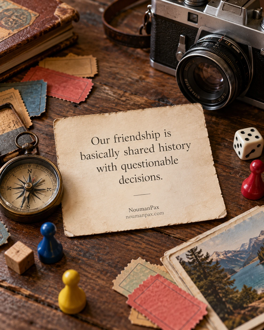Our friendship is basically shared history with questionable decisions.
