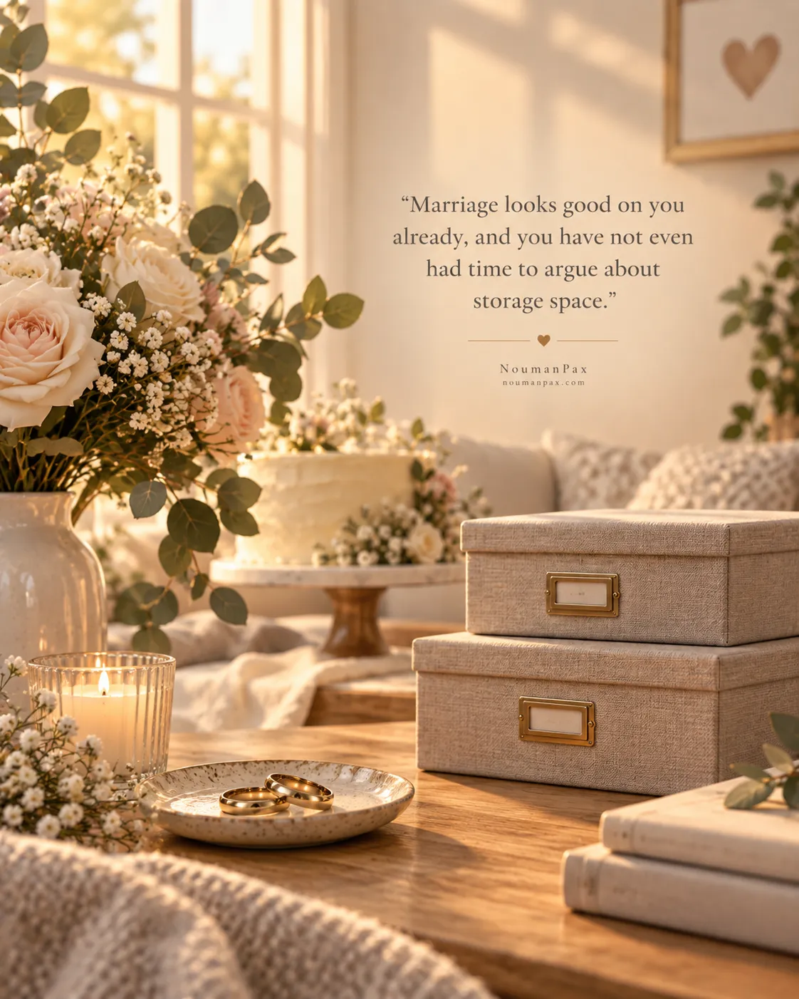 Marriage looks good on you already, and you have not even had time to argue about storage space.