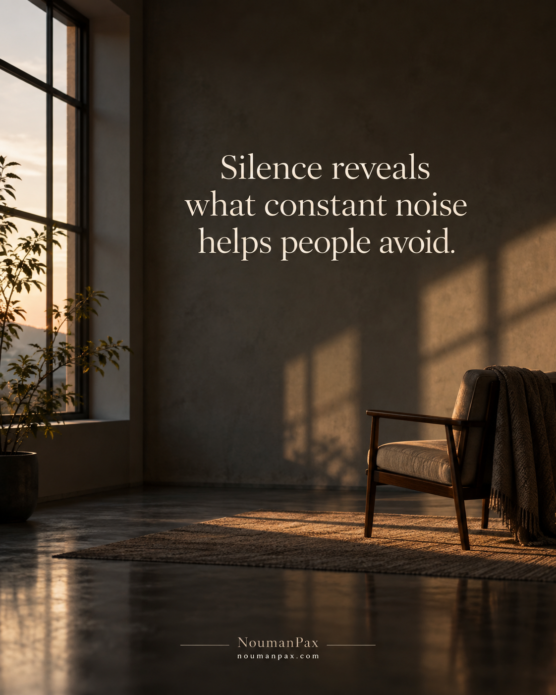 Silence reveals what noise helps people avoid