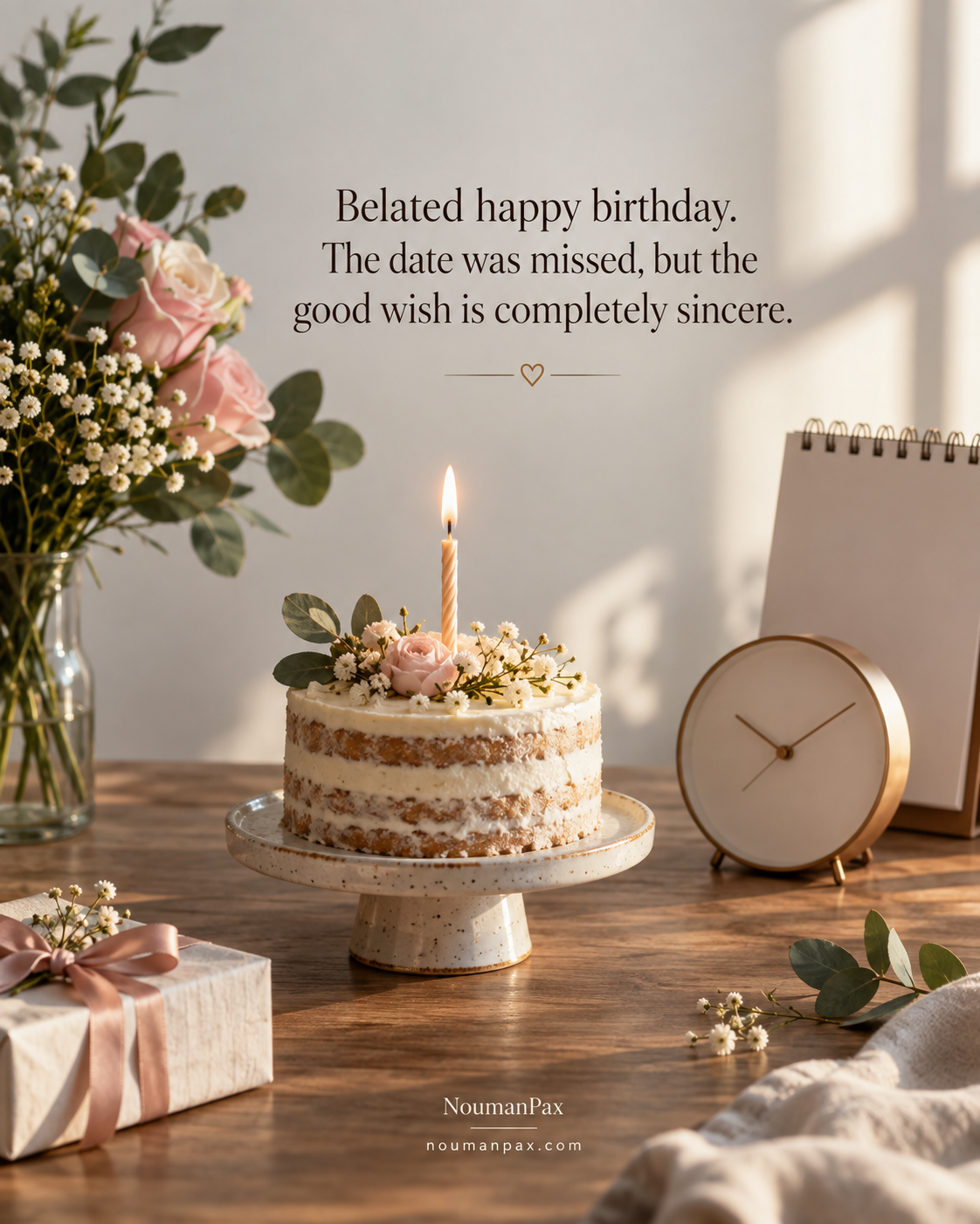 Sincere Belated Birthday Wishes — Quote