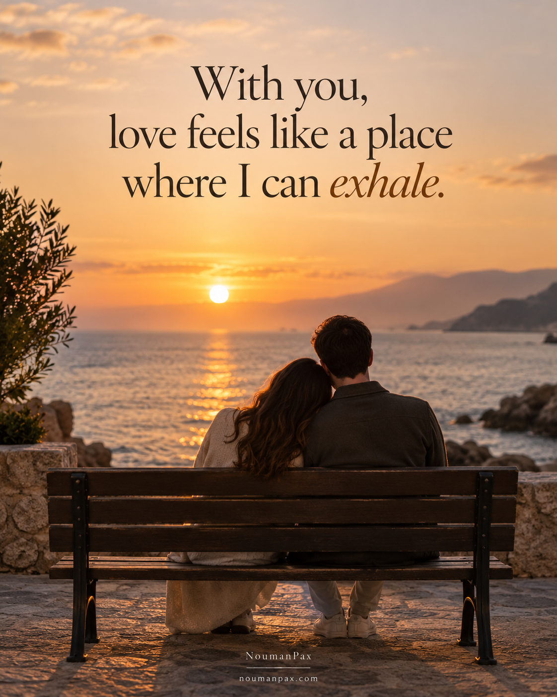 Sunset love by the sea