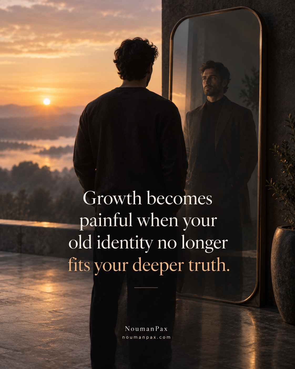 Growth becomes painful when old identity no longer fits