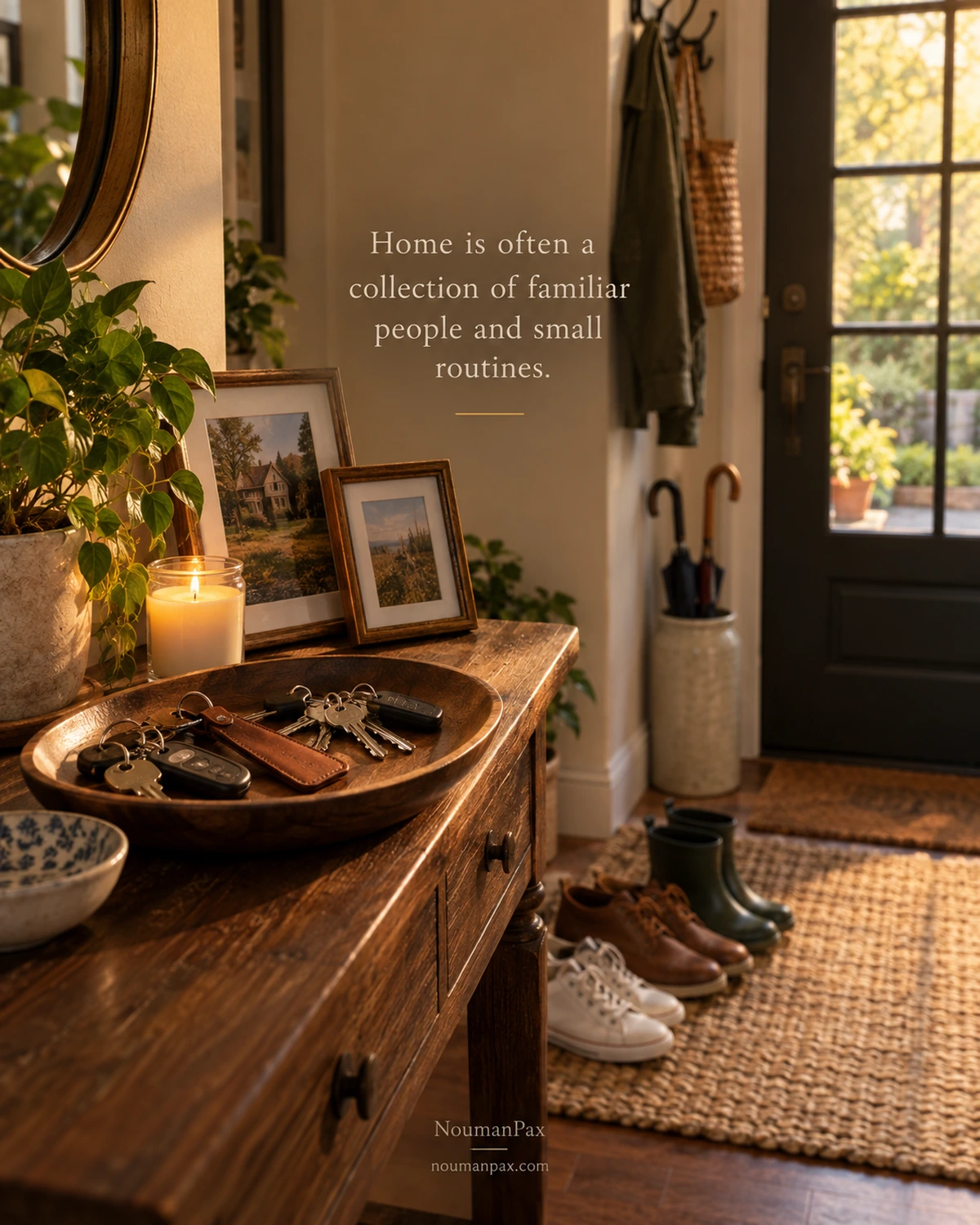 Home is often a collection of familiar people and small routines.