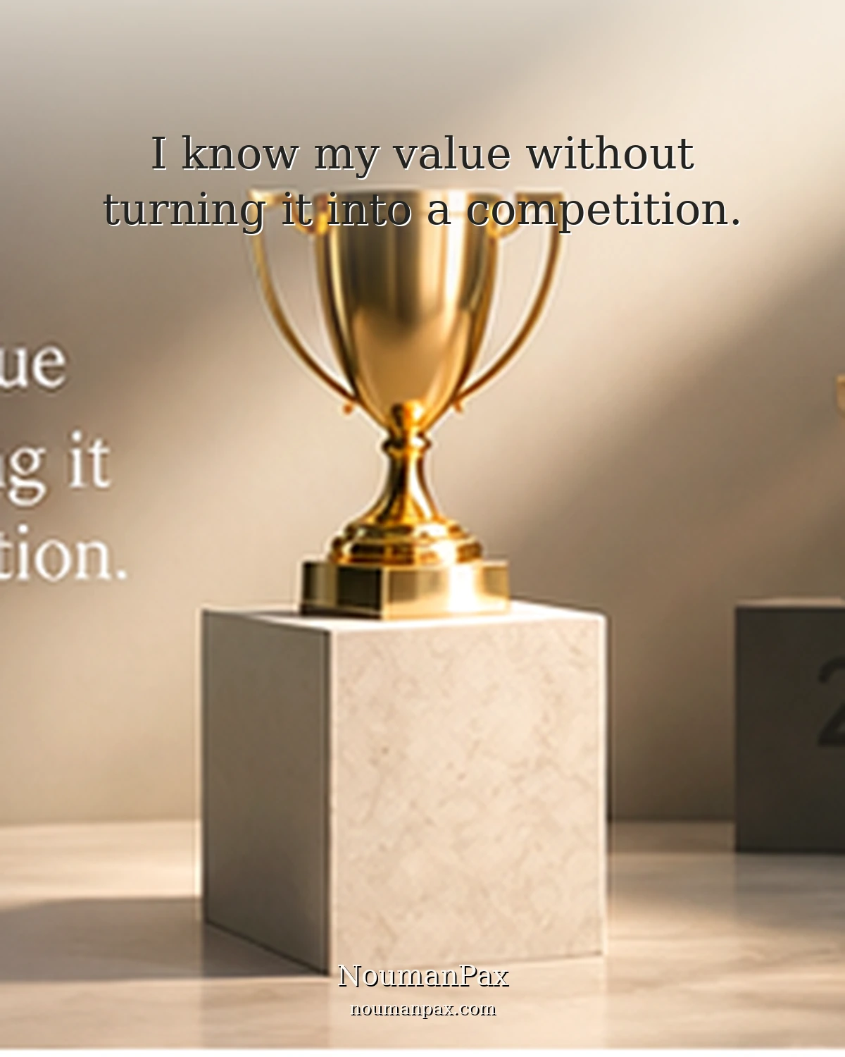 I know my value without turning it into a competition.