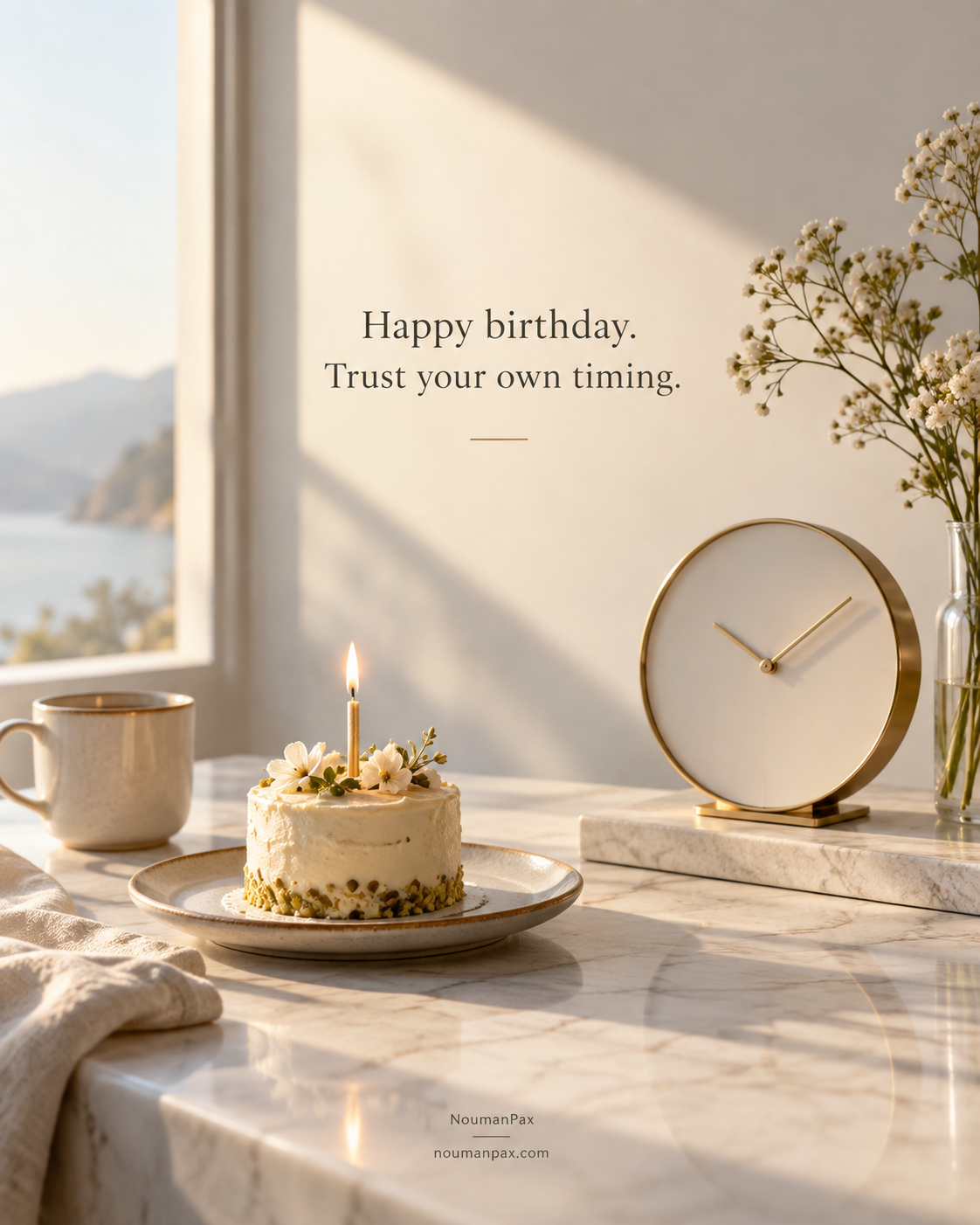 Happy birthday. Trust your own timing.