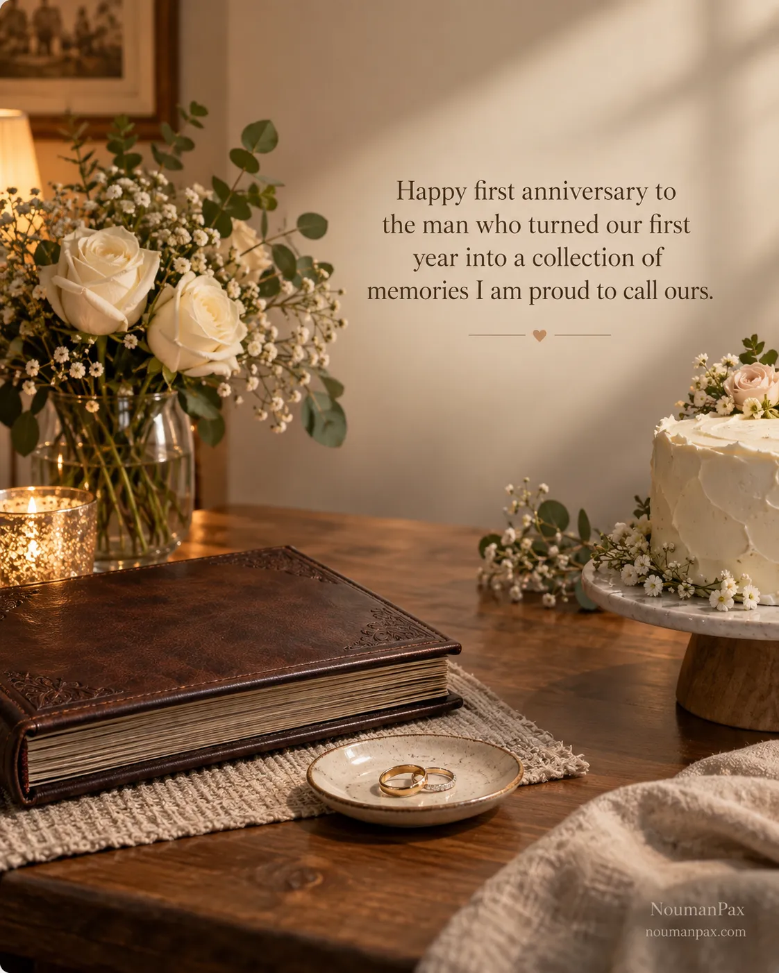 Happy first anniversary to the man who turned our first year into a collection of memories I am proud to call ours.