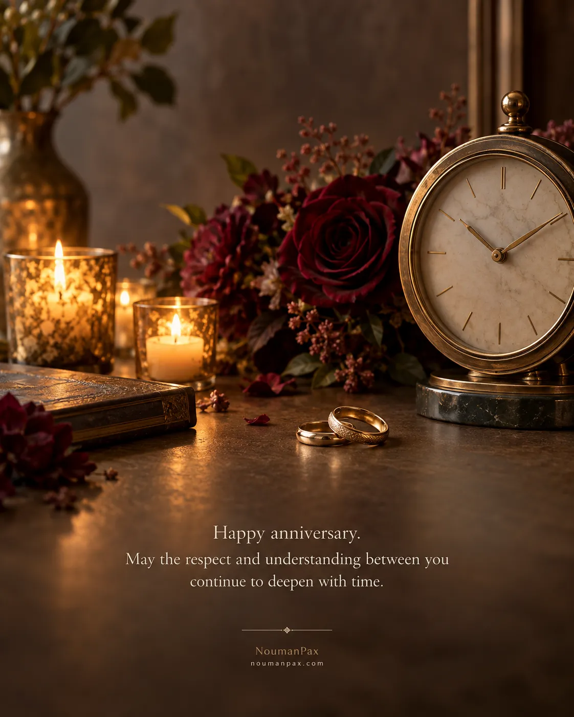 Happy anniversary. May the respect and understanding between you continue to deepen with time.