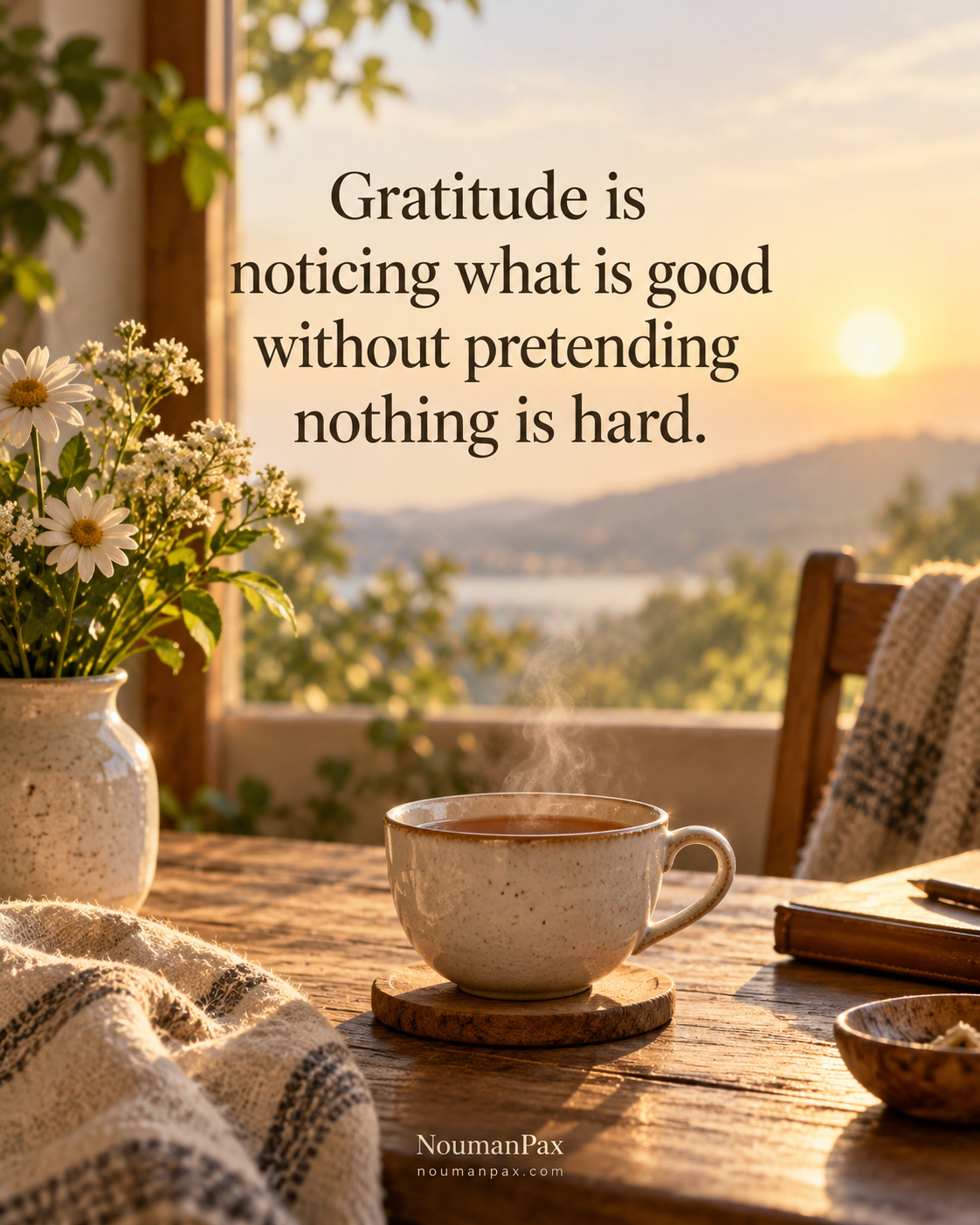 Positive quote — gratitude noticing good