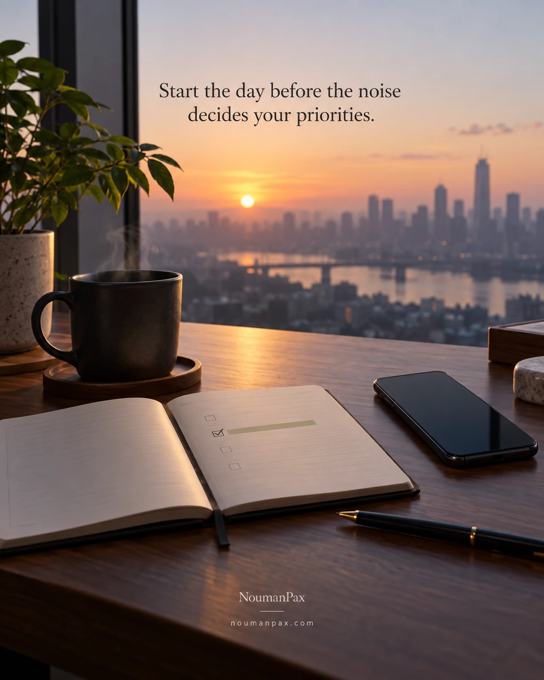 Start the day before the noise decides your priorities.