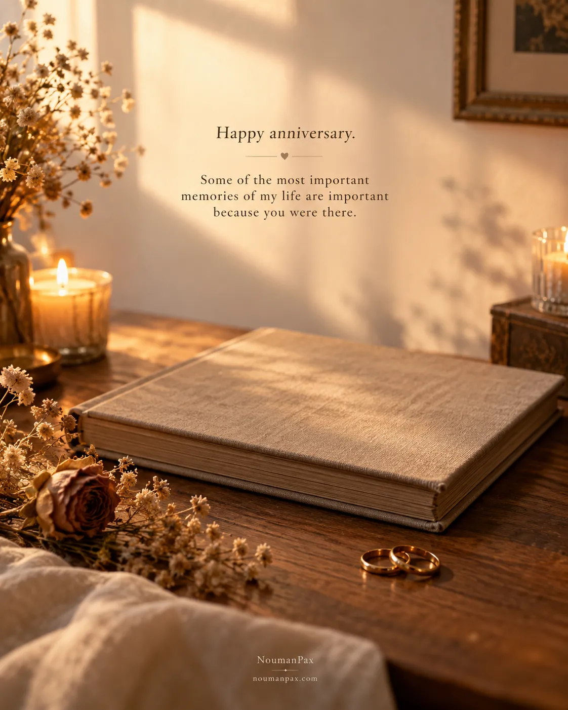 Happy anniversary. Some of the most important memories of my life are important because you were there.