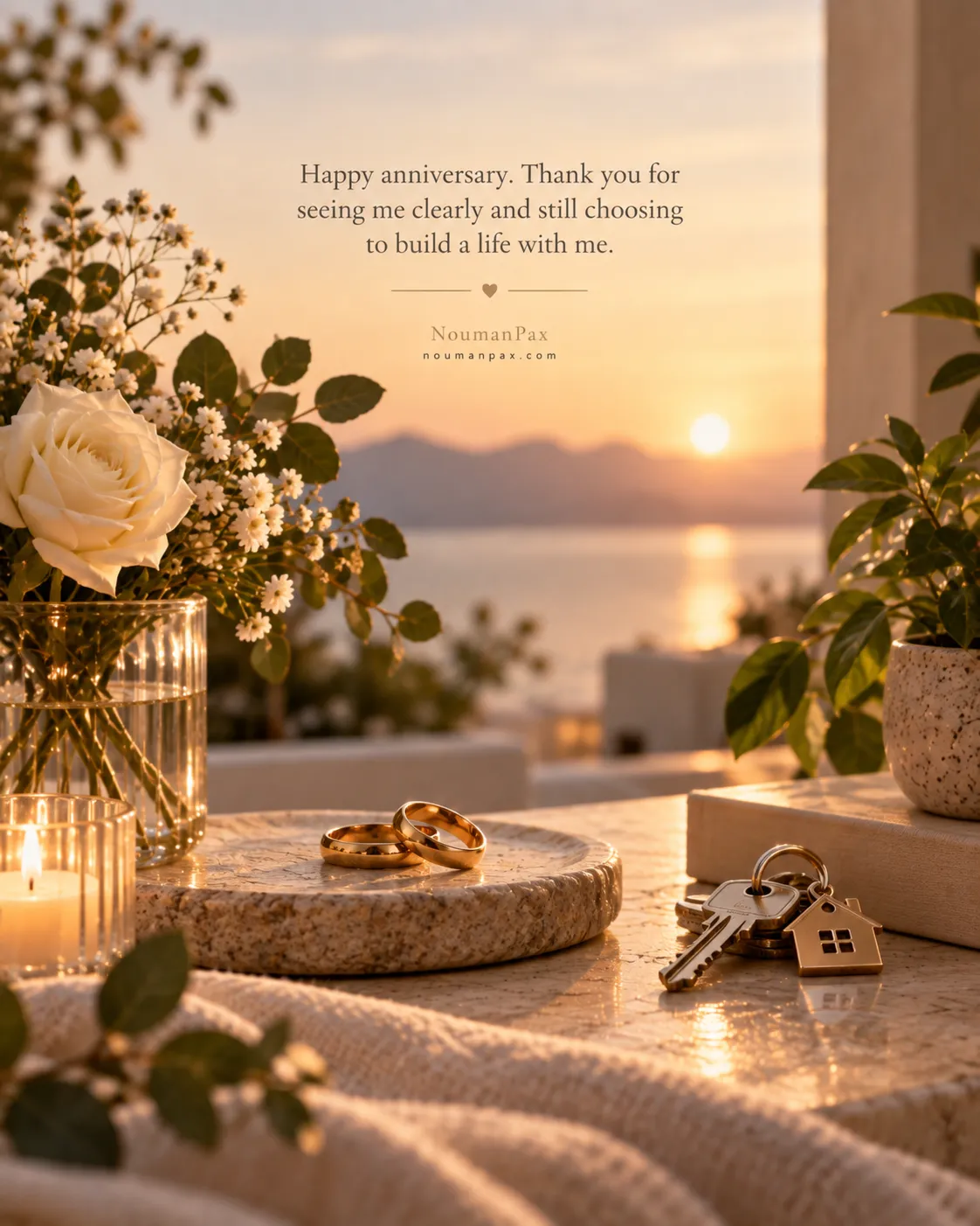 Happy anniversary. Thank you for seeing me clearly and still choosing to build a life with me.