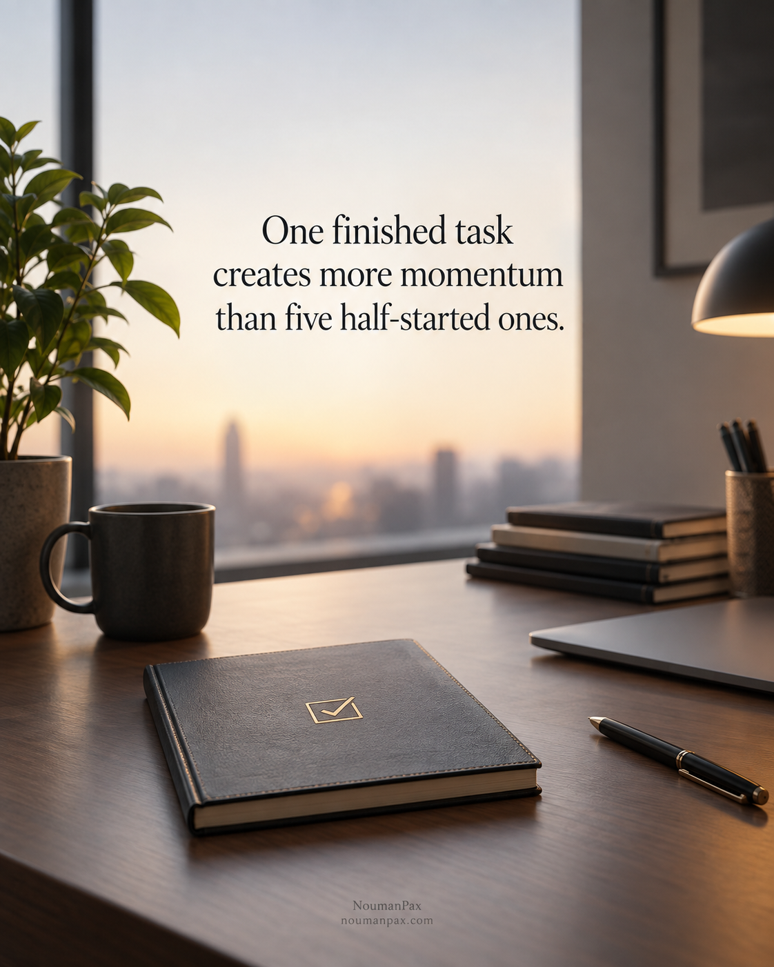 One finished task creates more momentum than five half-started ones.