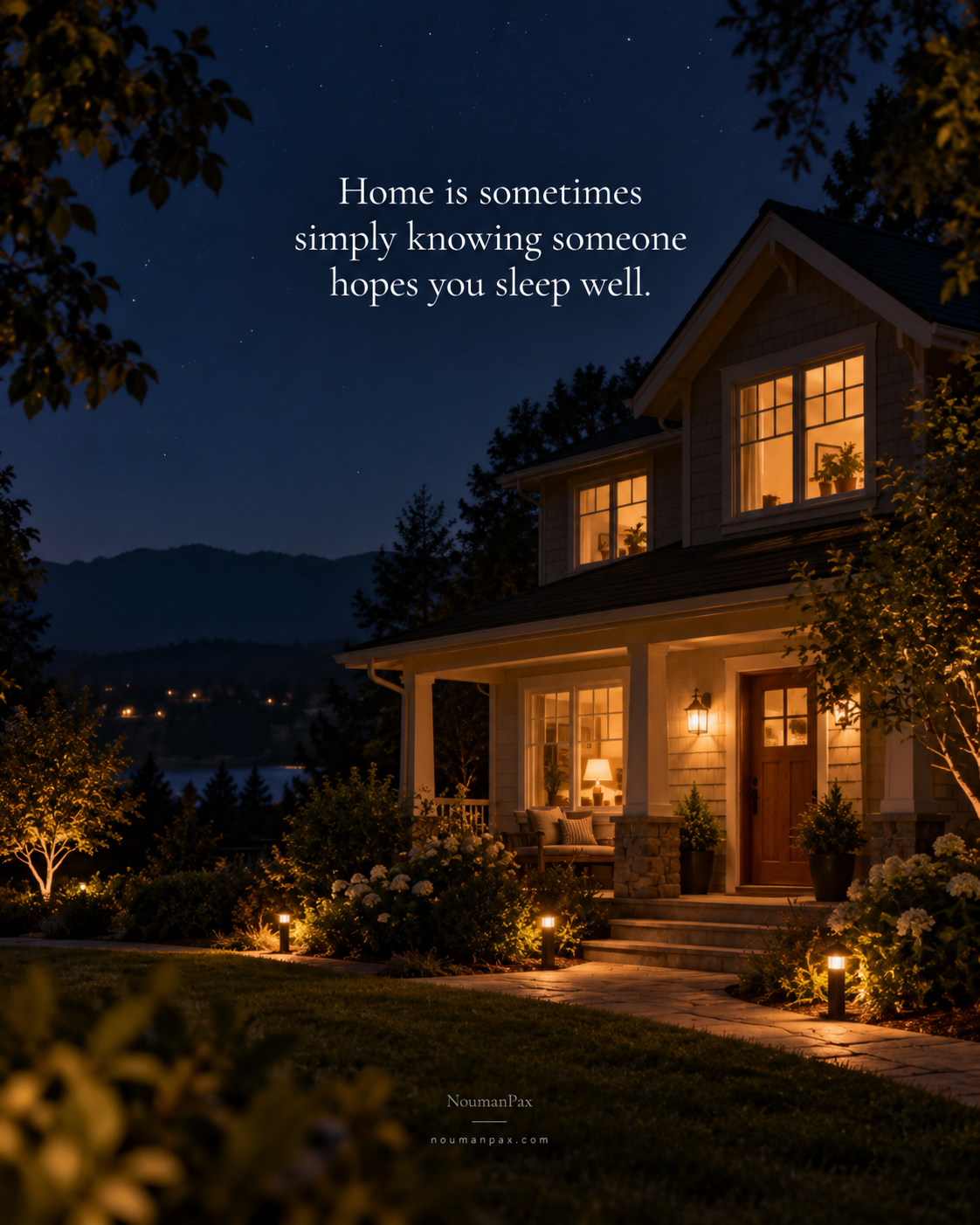 Good night family quote about home and someone hoping you sleep well