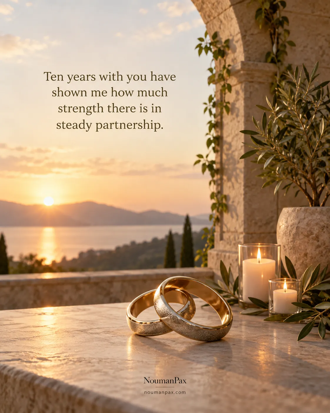 Ten years with you have shown me how much strength there is in steady partnership.