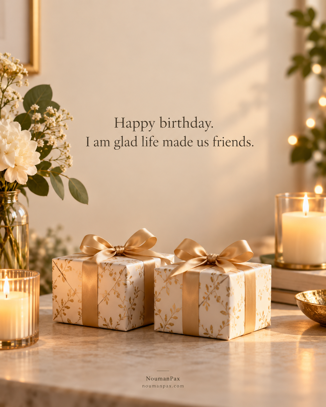 Happy birthday. I am glad life made us friends.
