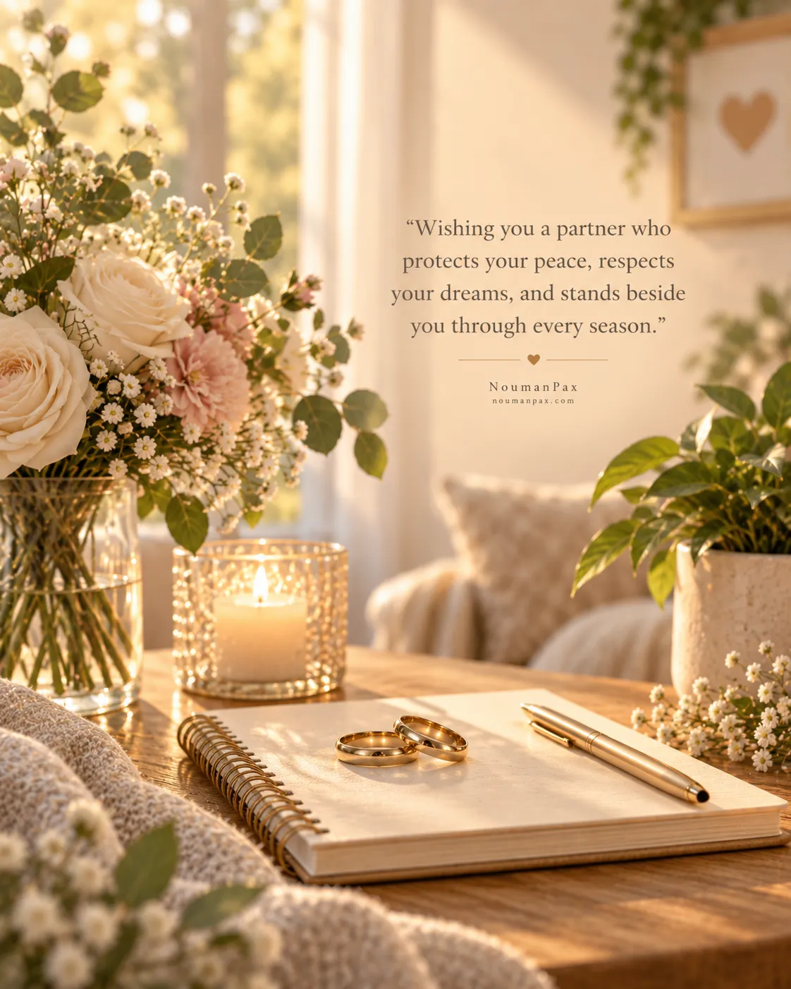 Wishing you a partner who protects your peace, respects your dreams, and stands beside you through every season.