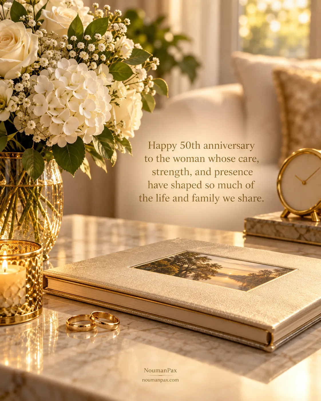 Happy 50th anniversary to the woman whose care, strength, and presence have shaped so much of the life and family we share.