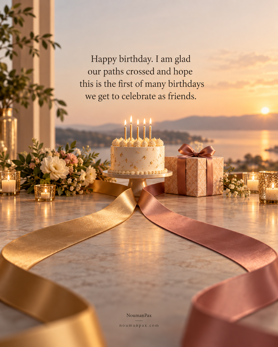 Happy birthday. I am glad our paths crossed and hope this is the first of many birthdays we get to celebrate as friends.