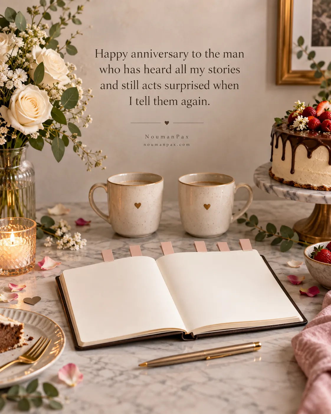 Happy anniversary to the man who has heard all my stories and still acts surprised when I tell them again.