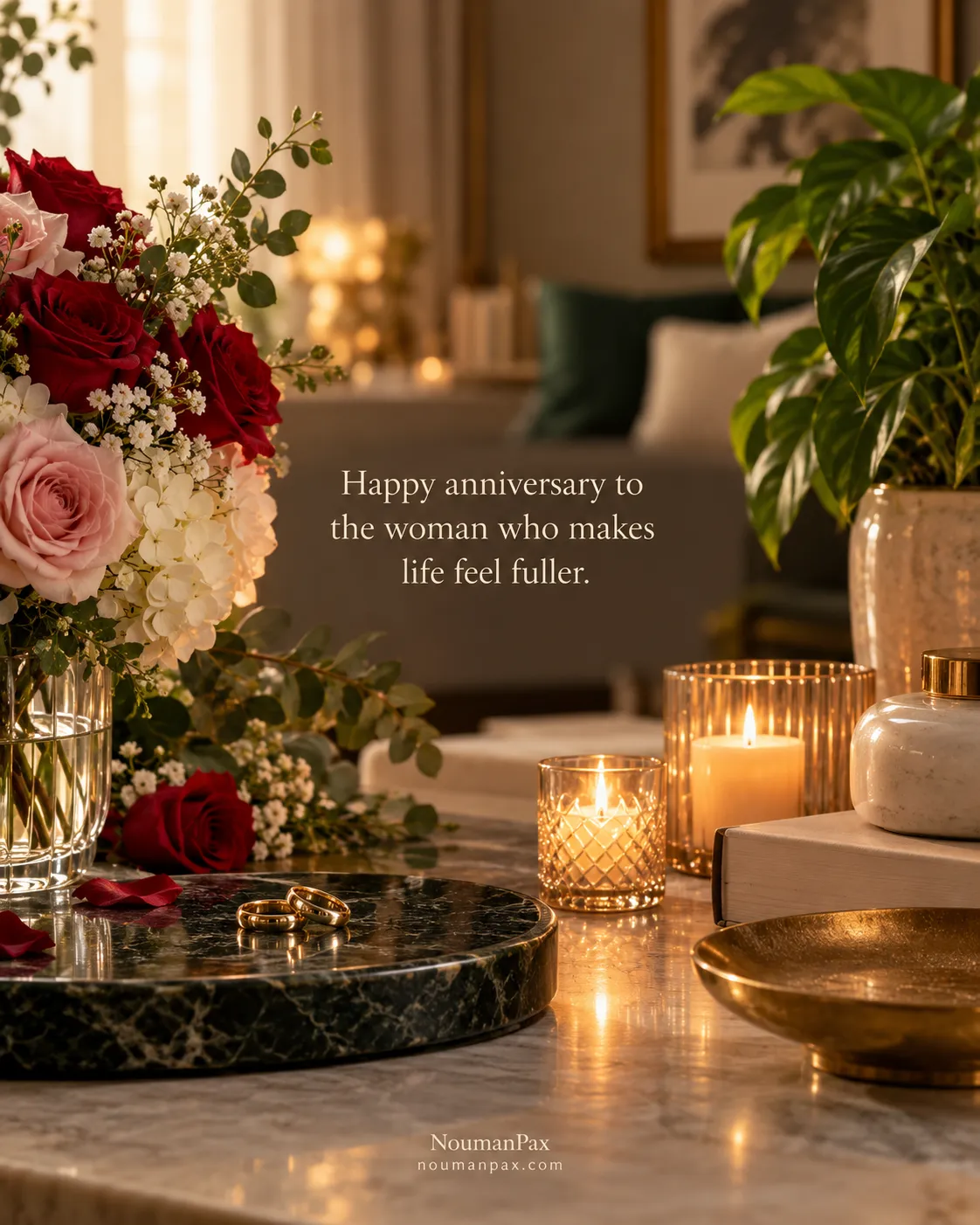 Happy anniversary to the woman who makes life feel fuller.