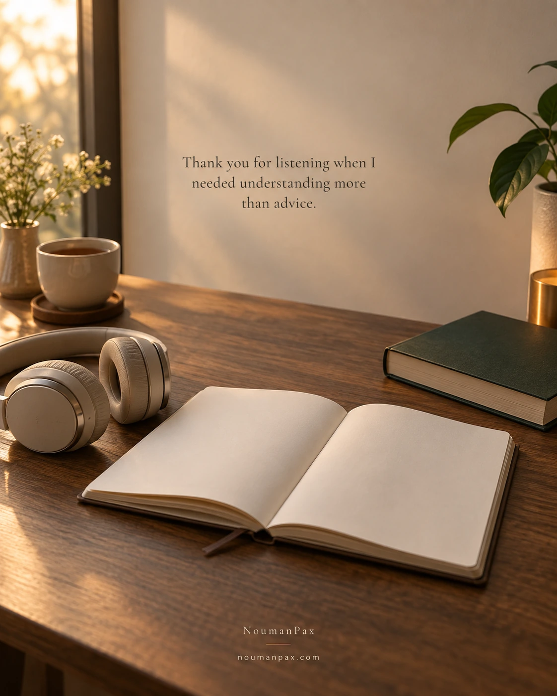Thank you for listening when I needed understanding more than advice.