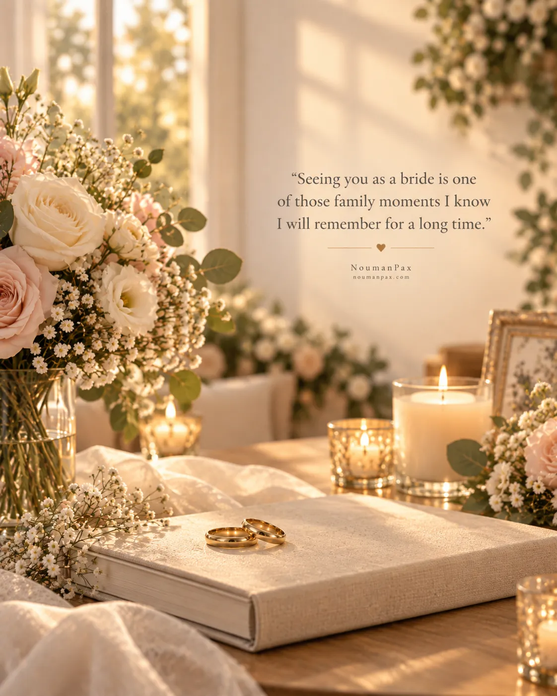 Seeing you as a bride is one of those family moments I know I will remember for a long time.