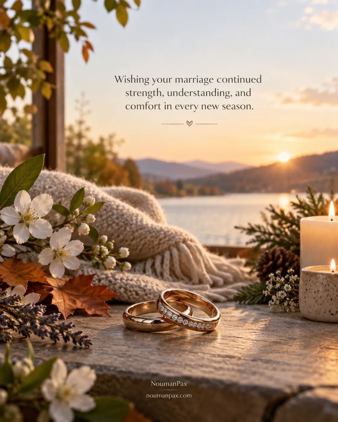 Wishing your marriage continued strength, understanding, and comfort in every new season.
