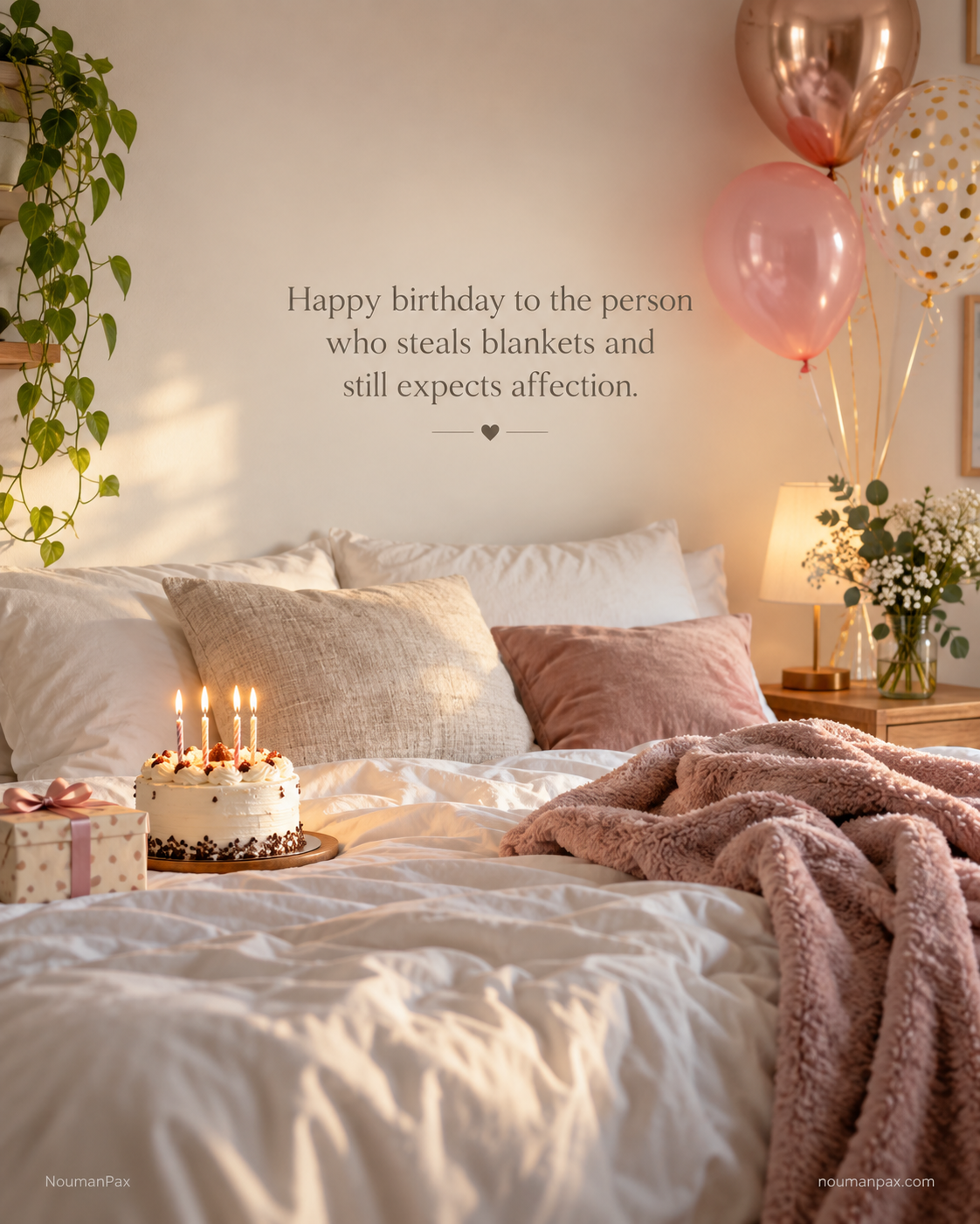 Happy birthday to the person who steals blankets and still expects affection.