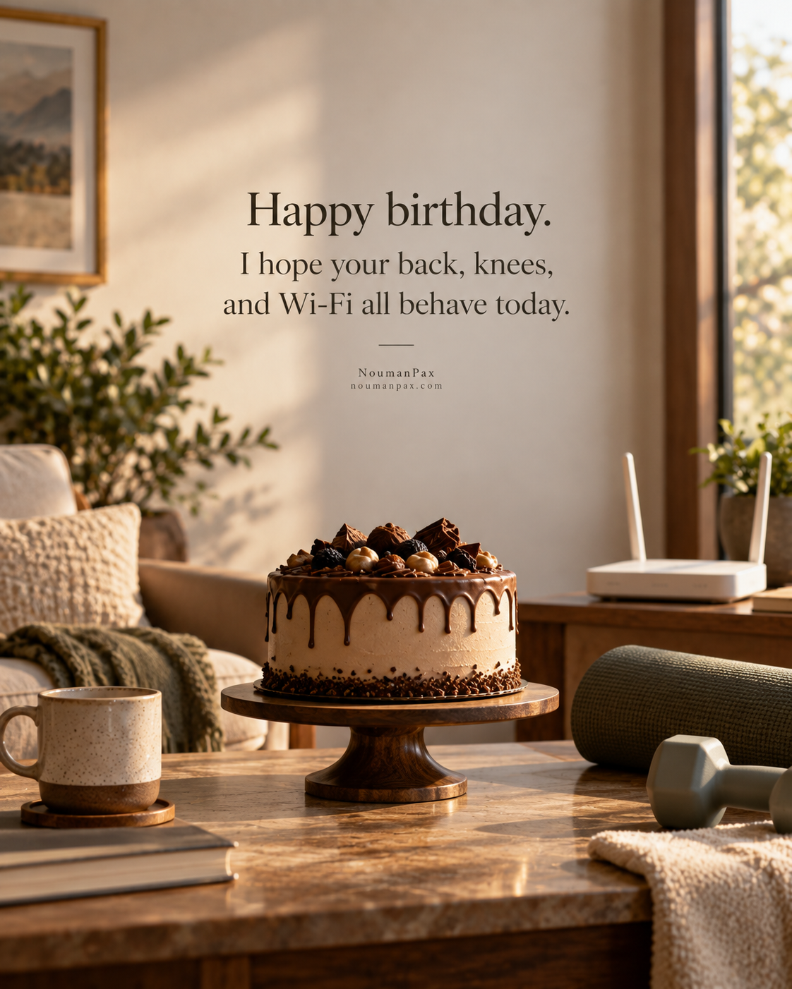 Happy birthday. I hope your back, knees, and Wi-Fi all behave today.