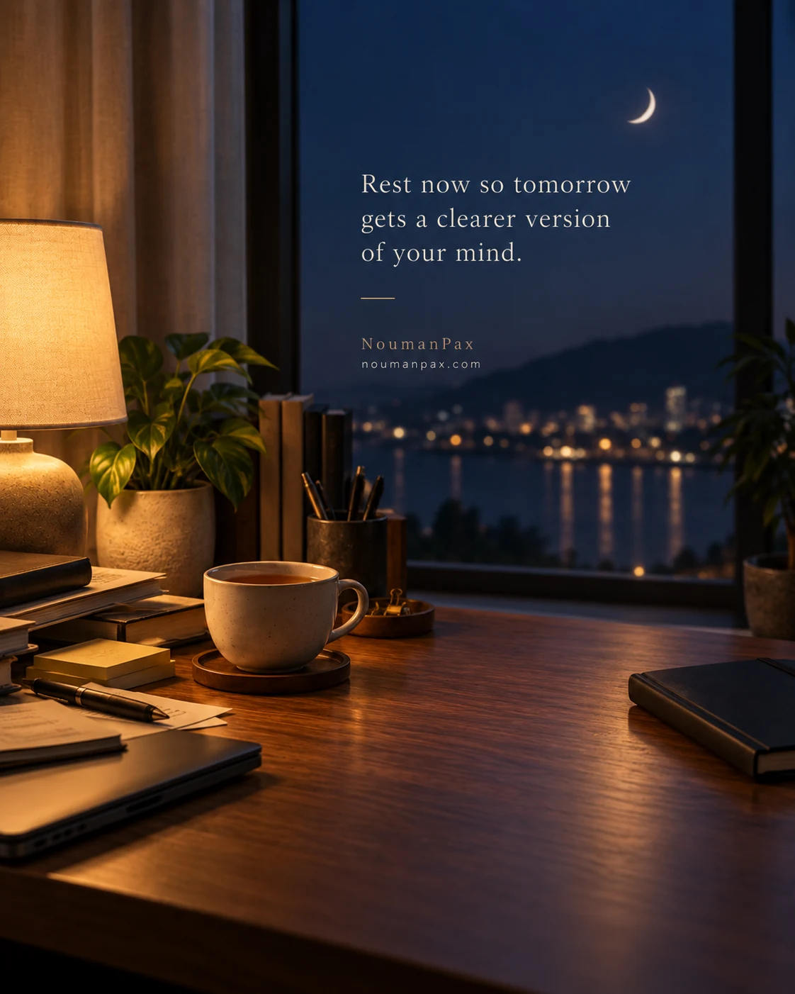 Rest now so tomorrow gets a clearer version of your mind.