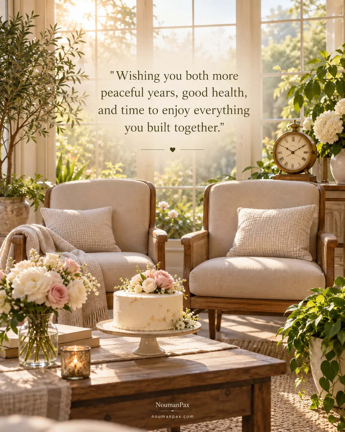 Wishing you both more peaceful years, good health, and time to enjoy everything you built together.