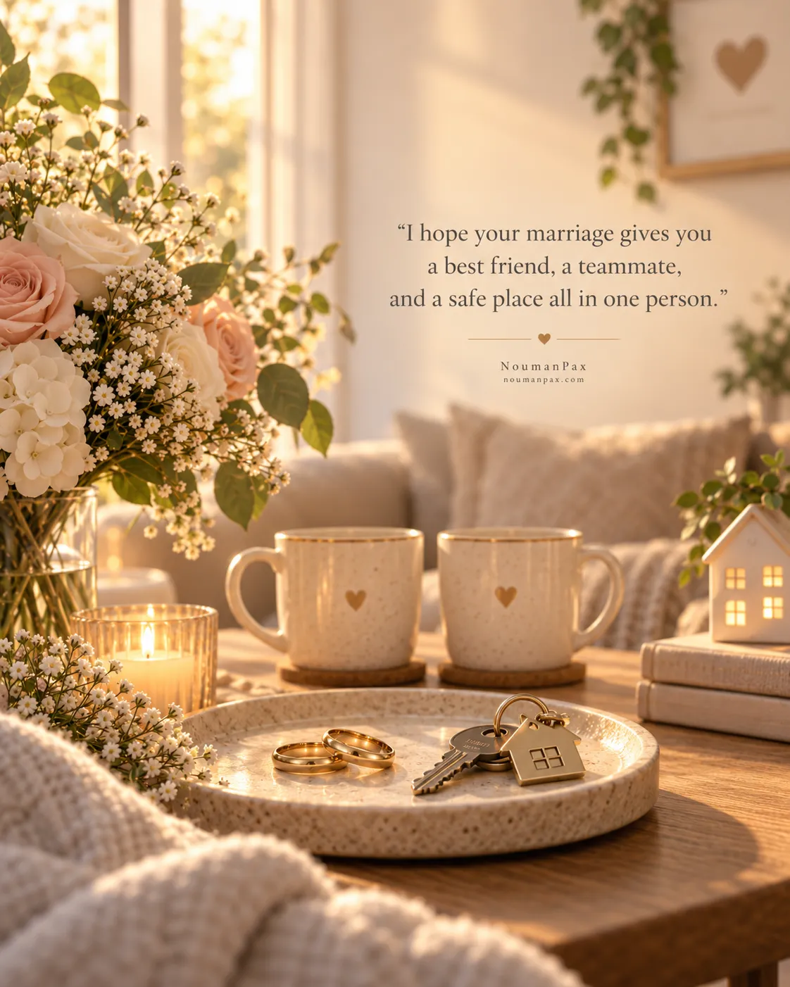I hope your marriage gives you a best friend, a teammate, and a safe place all in one person.