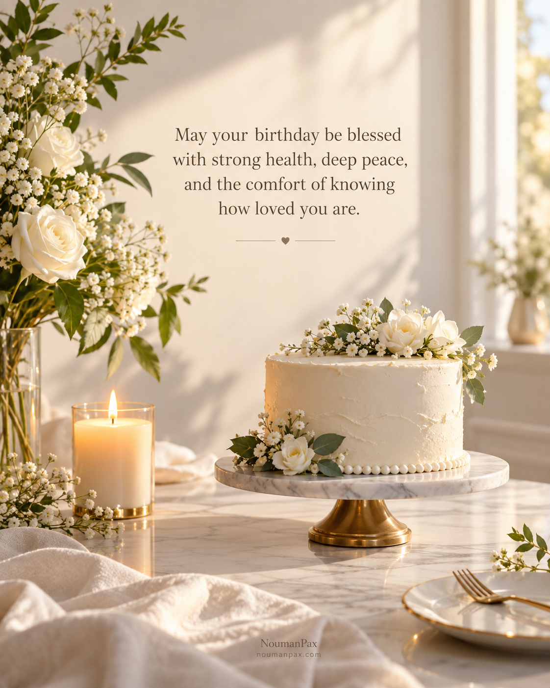 May your birthday be blessed with strong health, deep peace, and the comfort of knowing how loved you are.