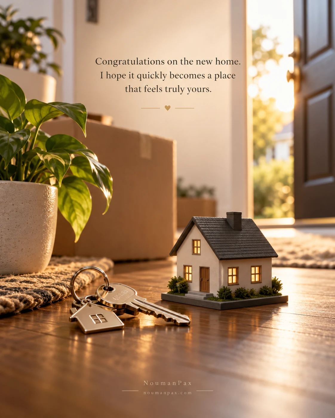 Congratulations on the new home. I hope it quickly becomes a place that feels truly yours.