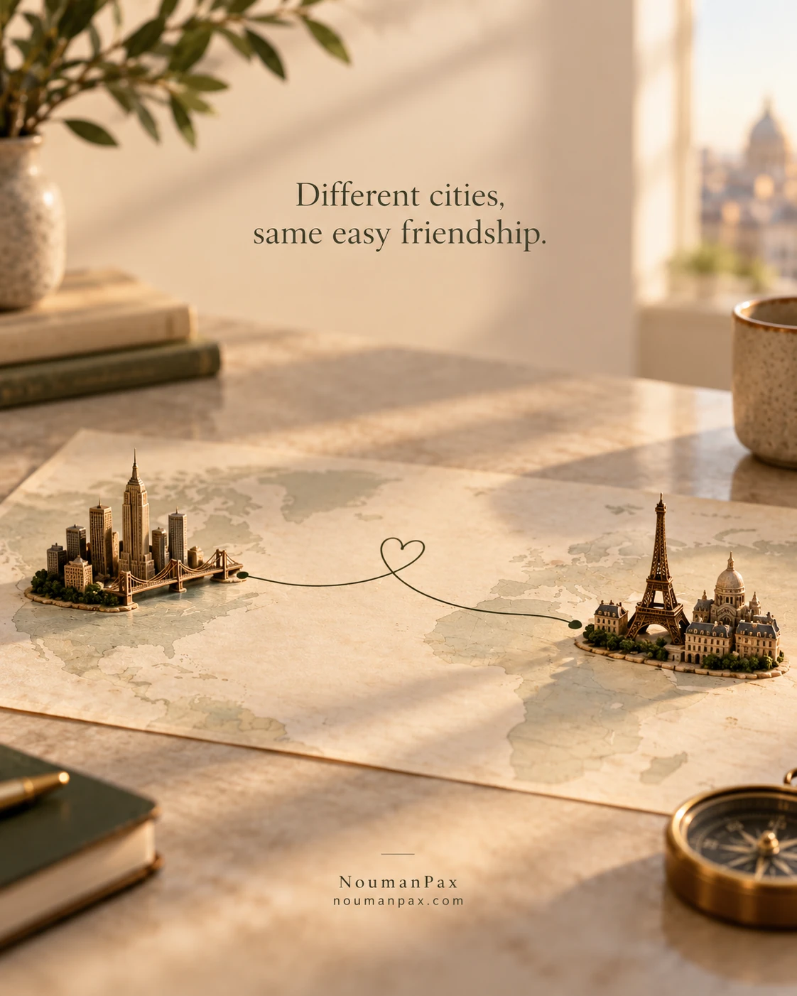 Different cities, same easy friendship.