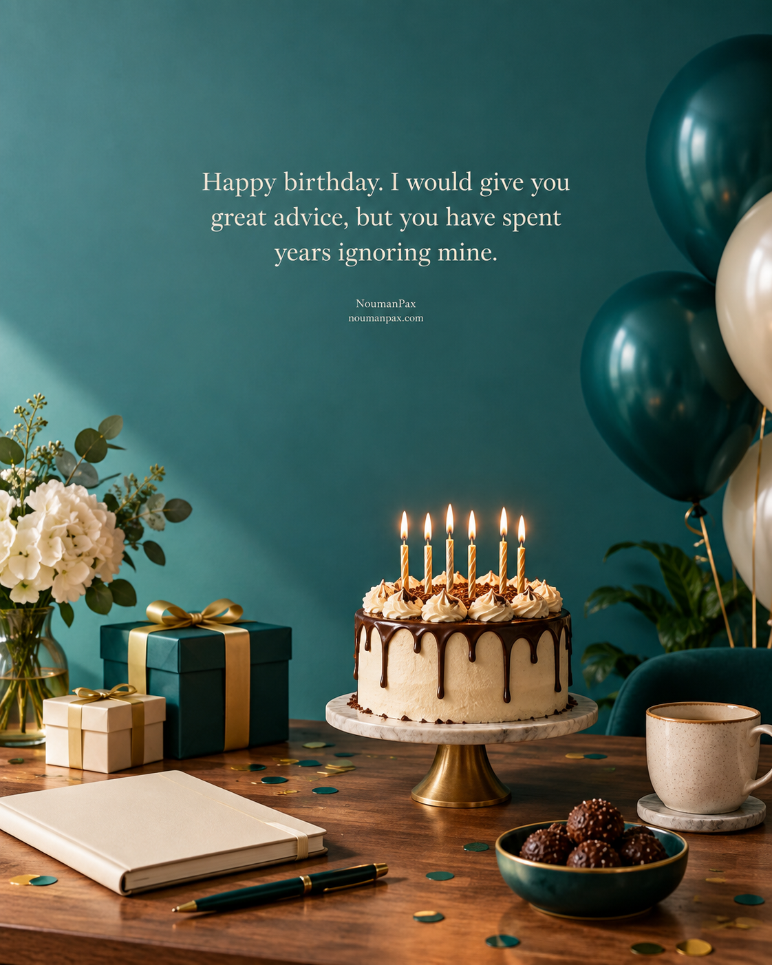 Happy birthday. I would give you great advice, but you have spent years ignoring mine.