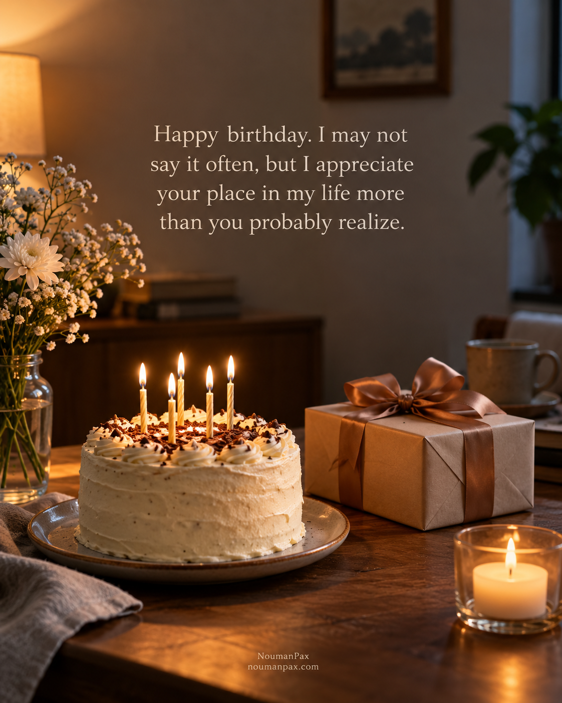 Happy birthday. I may not say it often, but I appreciate your place in my life more than you probably realize.