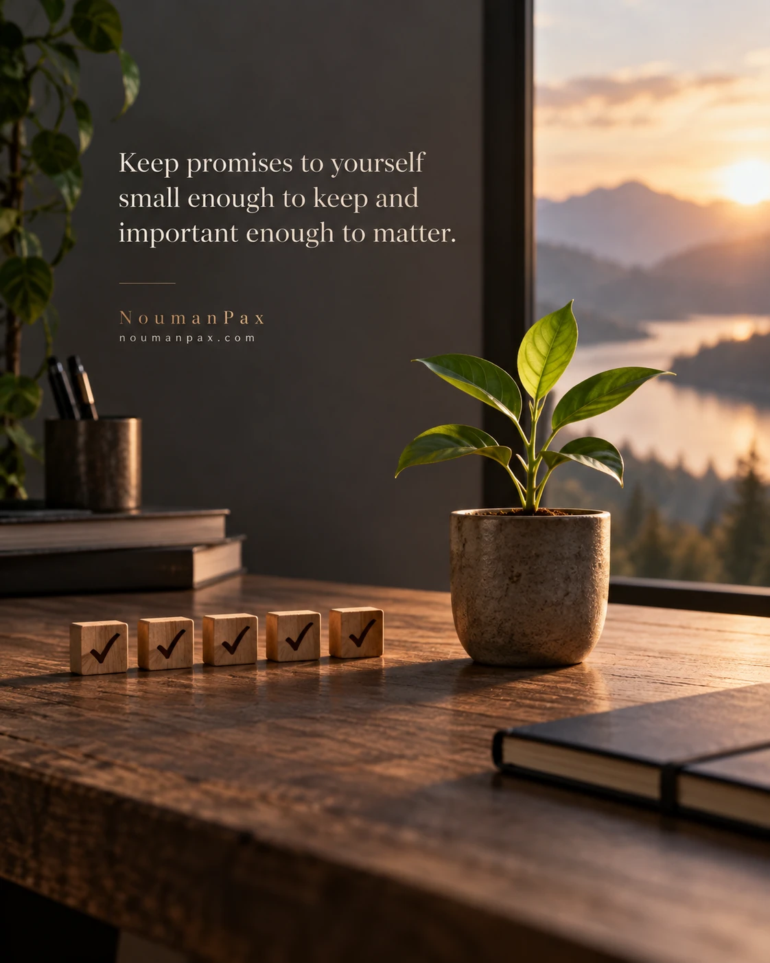 Keep promises to yourself small enough to keep and important enough to matter.