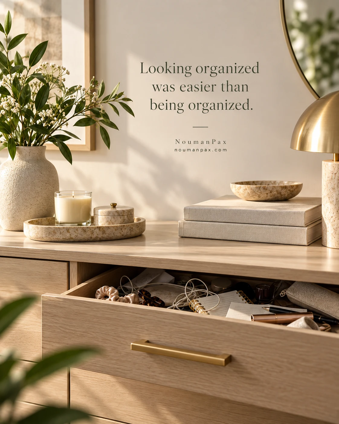 Looking organized was easier than being organized.