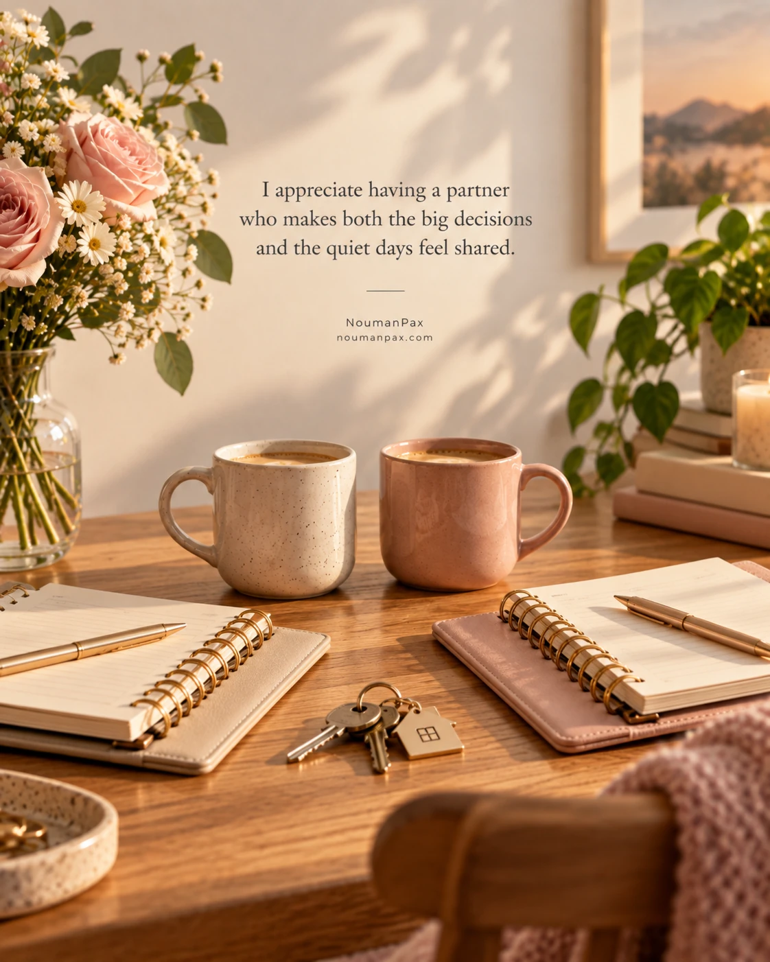 I appreciate having a partner who makes both the big decisions and the quiet days feel shared.