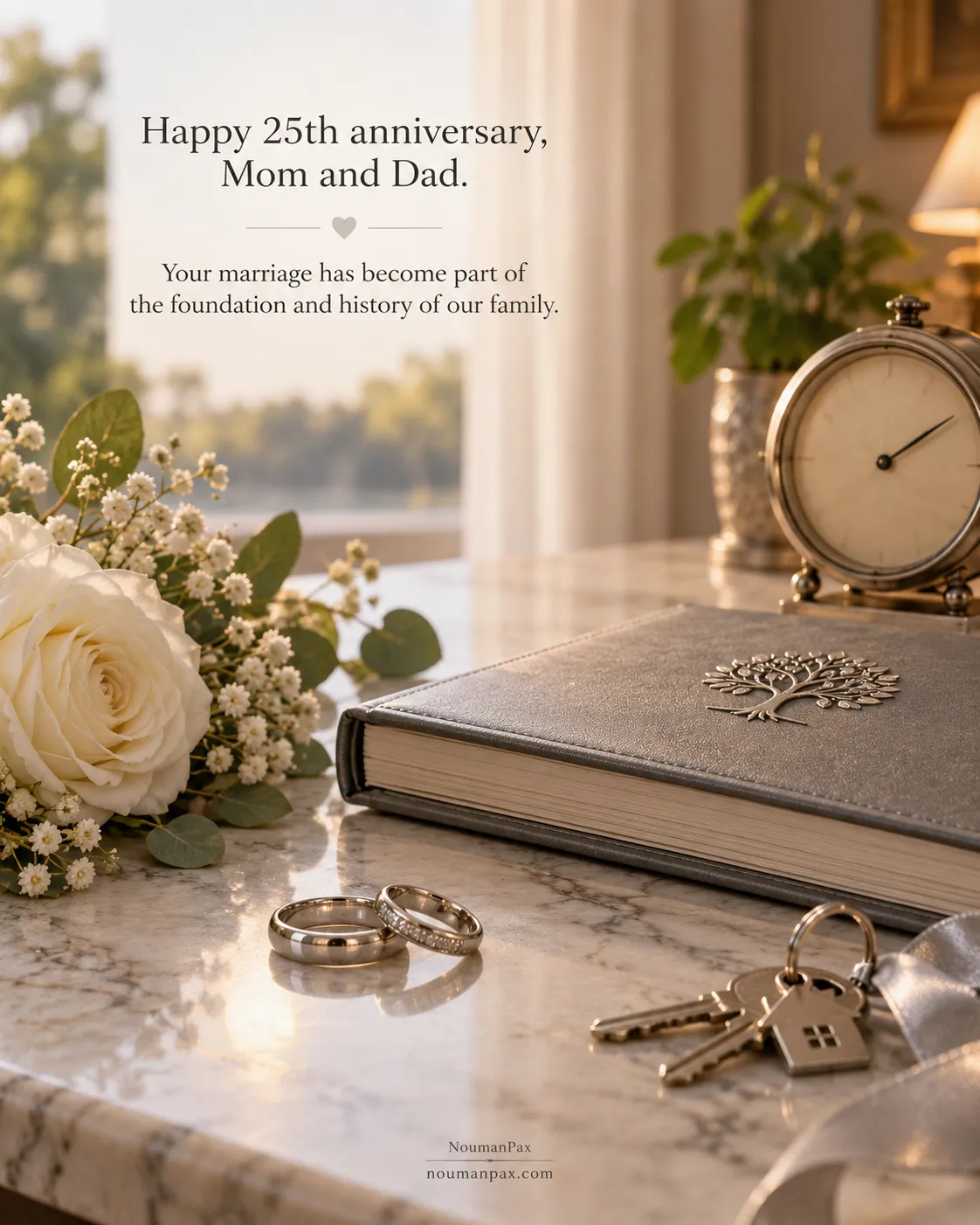 Happy 25th anniversary, Mom and Dad. Your marriage has become part of the foundation and history of our family.