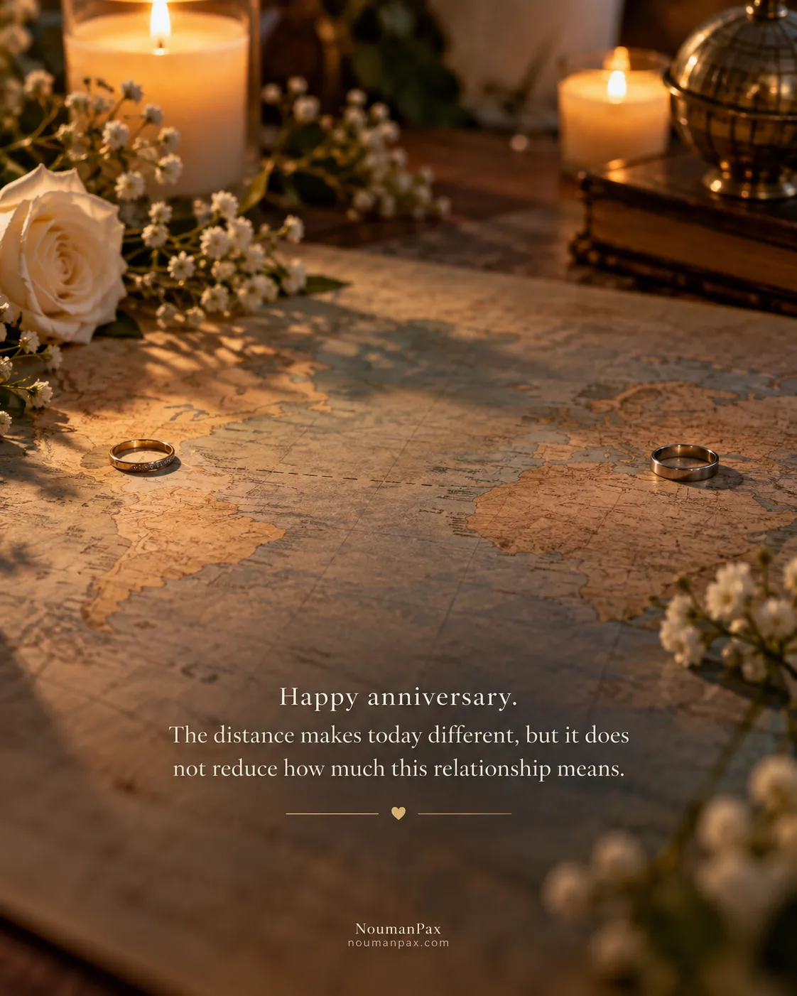 Happy anniversary. The distance makes today different, but it does not reduce how much this relationship means.