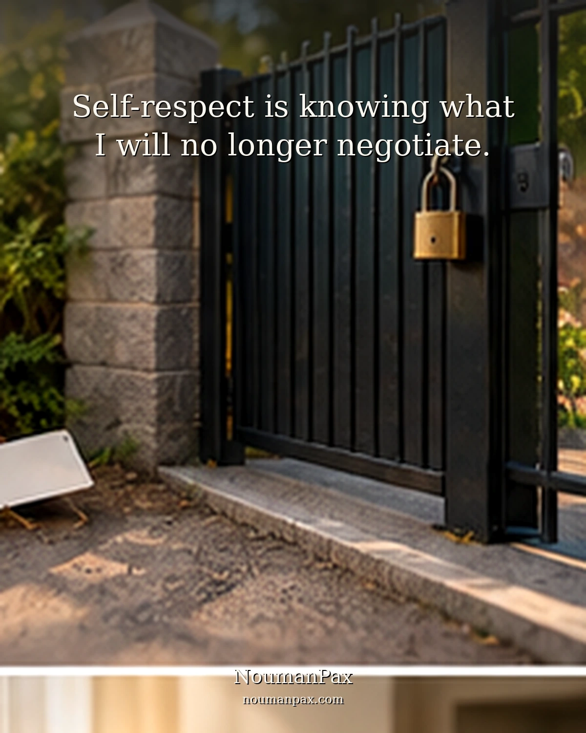 Self-respect is knowing what I will no longer negotiate.
