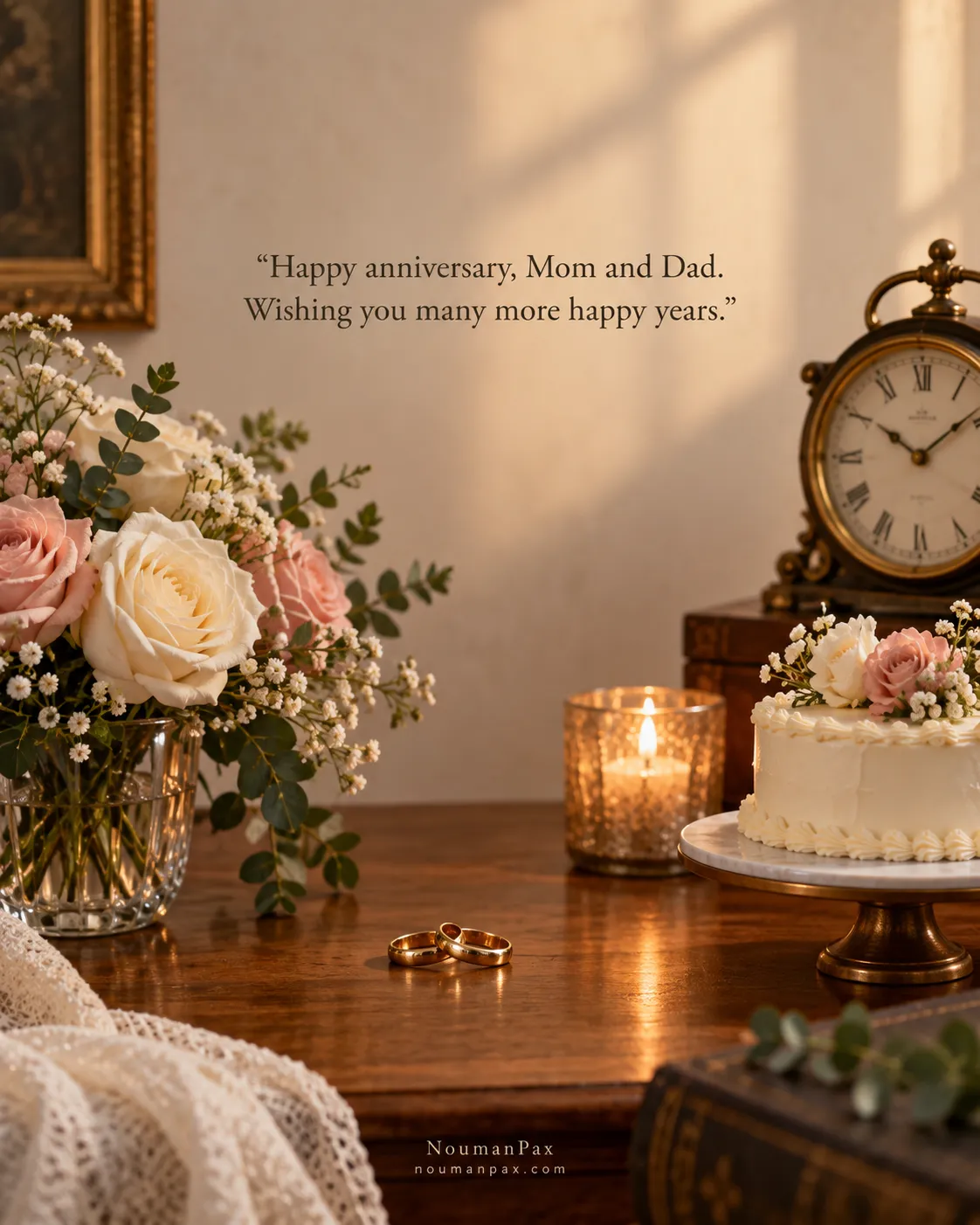 Happy anniversary, Mom and Dad. Wishing you many more happy years.
