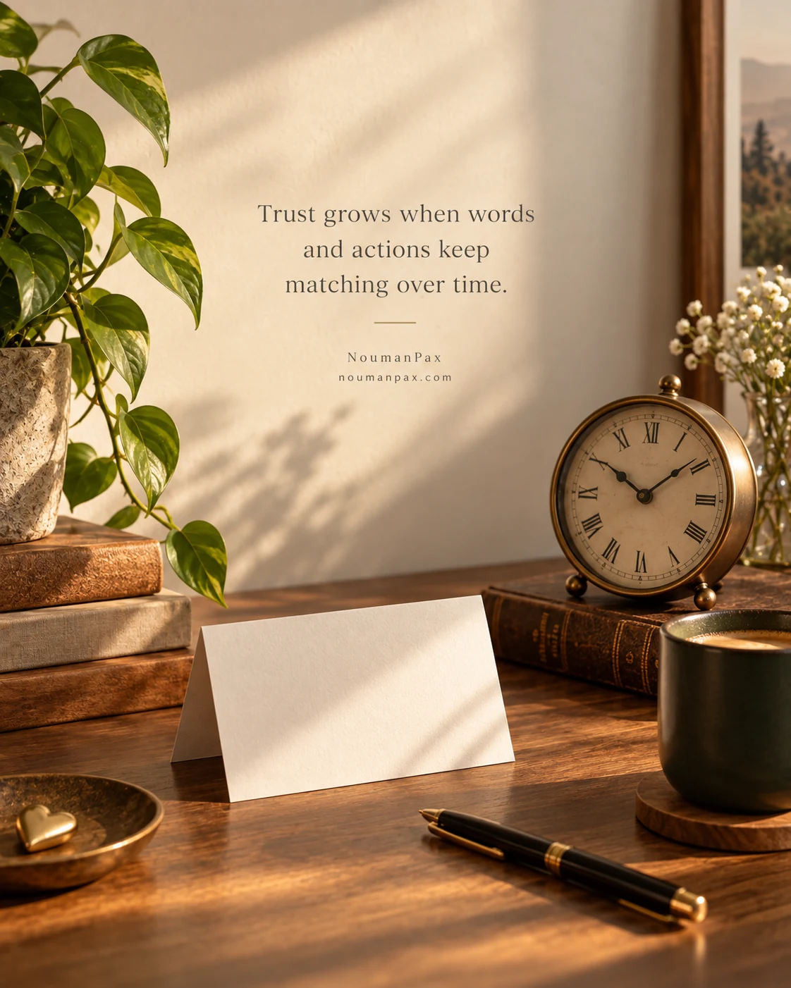 Trust grows when words and actions keep matching over time.